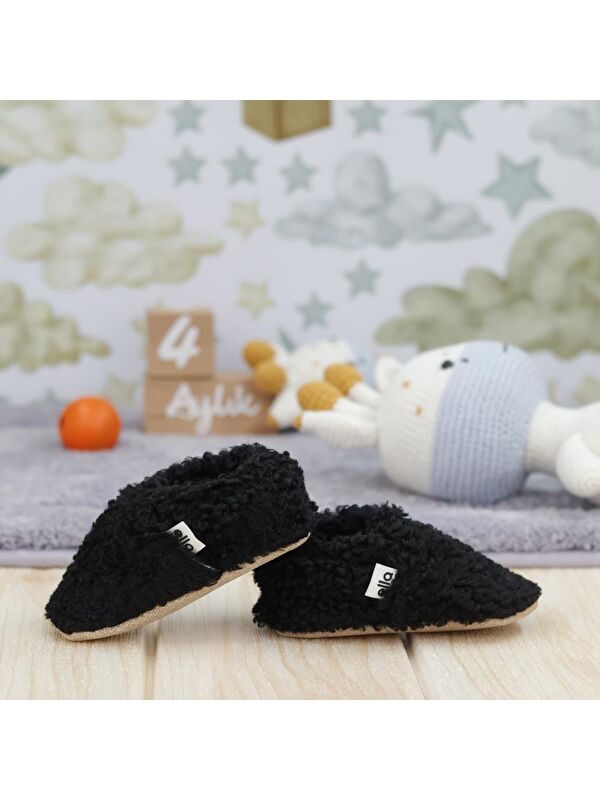 Teddy Bebek Patiği Ev Pandufu, Kaydırmaz Taban, Organik Pamuk Astar Kreş Ayakkabısı - Görsel 8