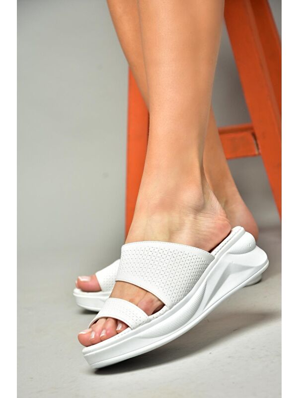 S7139303 Beyaz Kadın Terlik - Görsel 5