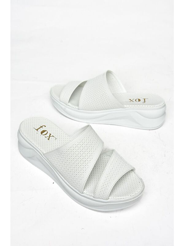 S7139303 Beyaz Kadın Terlik - Görsel 4