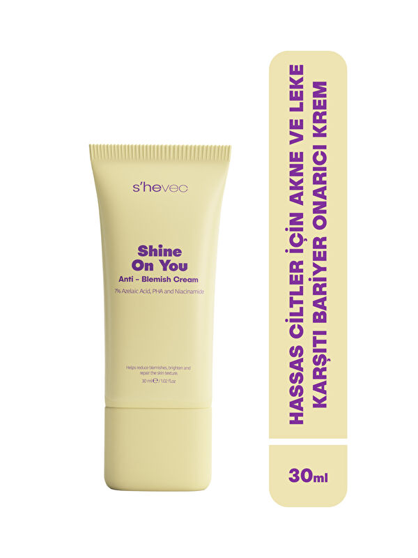 shevec Hassas Ciltler İçin Akne ve Leke Karşıtı Bariyer Koruyucu Azelaik Asit Vegan Krem 30 ml Shine On You