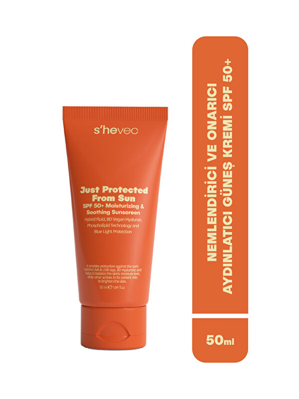 shevec Nemlendirici ve Aydınlatıcı Yüksek Korumalı Vegan Güneş Kremi SPF50+ 50 ml Just Protected From Sun