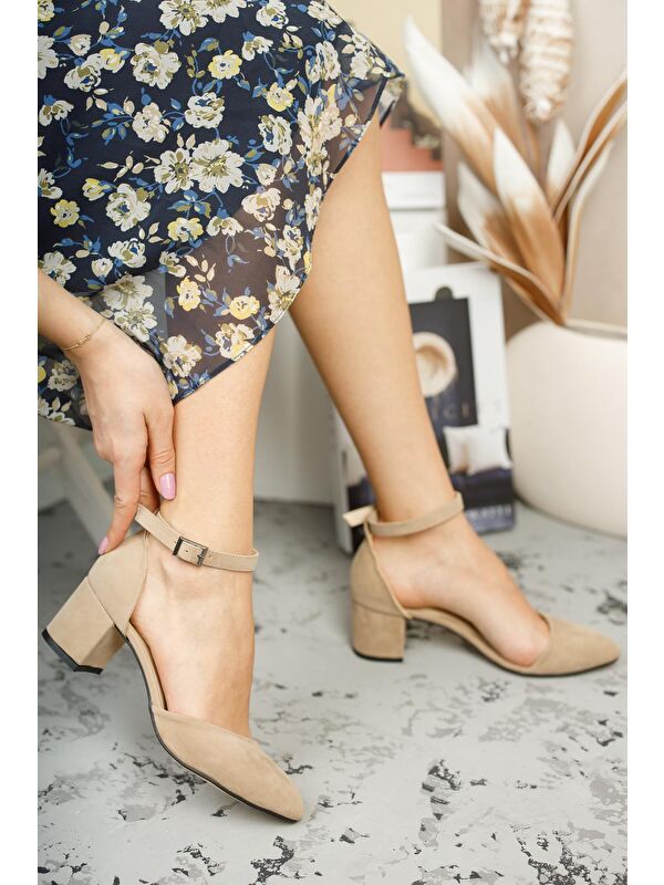 W0708 Kadın Klasik Günlük Tarz Şık ve Rahat Topuklu Ayakkabı - Görsel 3