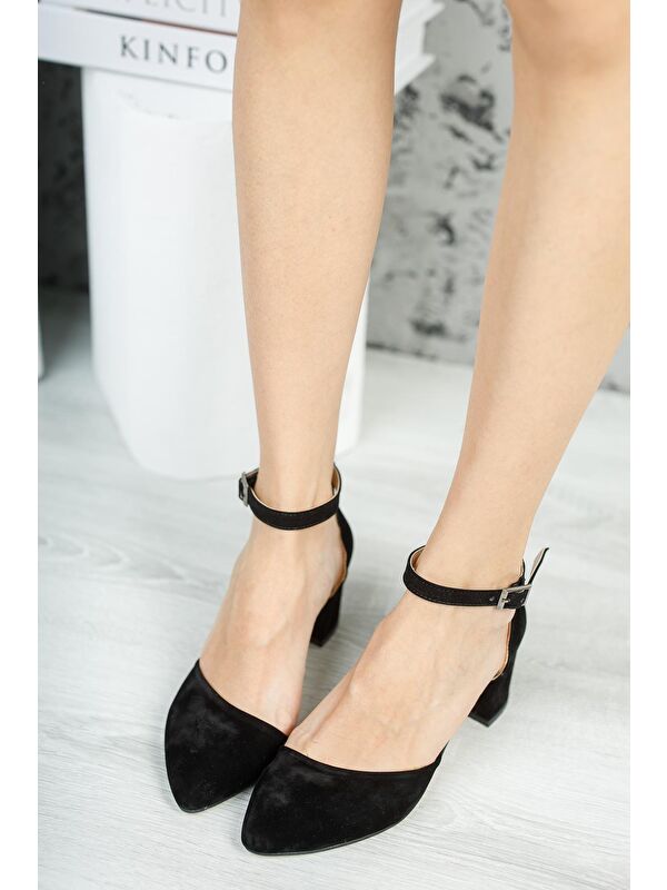 W0708 Kadın Klasik Günlük Tarz Şık ve Rahat Topuklu Ayakkabı - Görsel 3