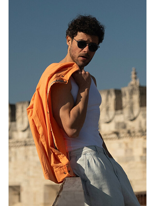 Kiğılı Slim Fit Dar Kesim Pamuk Fitilli Atlet