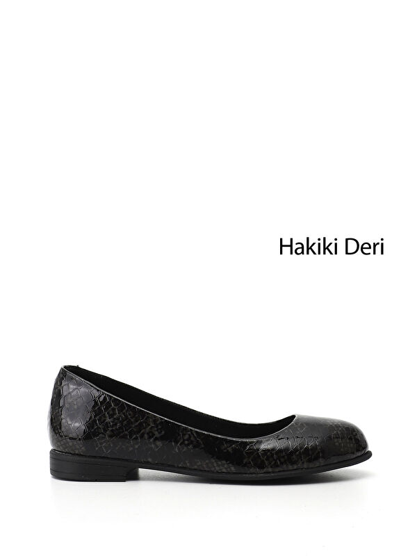 GÖNDERİ(R) Kadın GRİ Hakiki Deri Babet