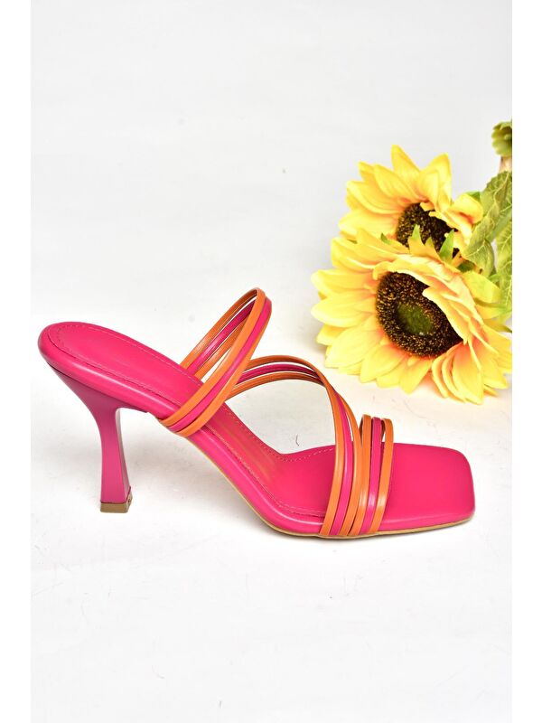 S5900337 Fuşya/Turuncu Kadın Terlik - Görsel 3