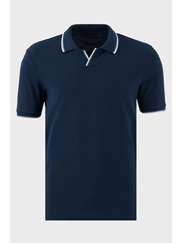 Buratti Pamuklu Regular Fit Şerit Detaylı Polo Yaka %100 Pamuk Tişört 5902964