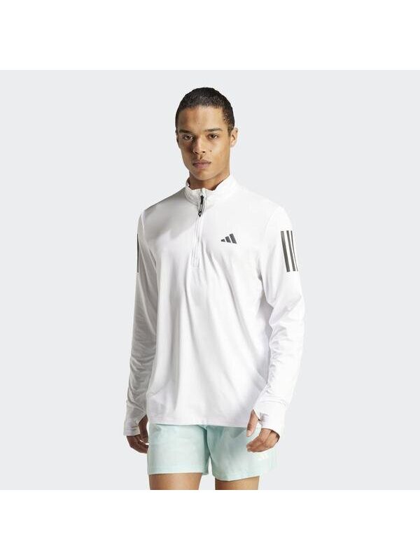 Adidas Own The Run B Half Zip Erkek Beyaz Dik Yaka Sweatshirt