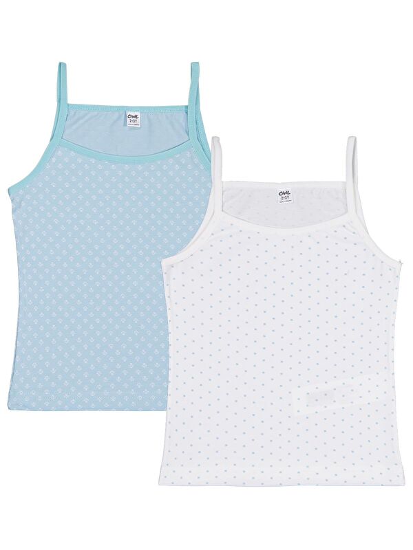 Civil Girls Mint-Ekru 2-10 Yaş Kız Çocuk 2'li Atlet - Standart
