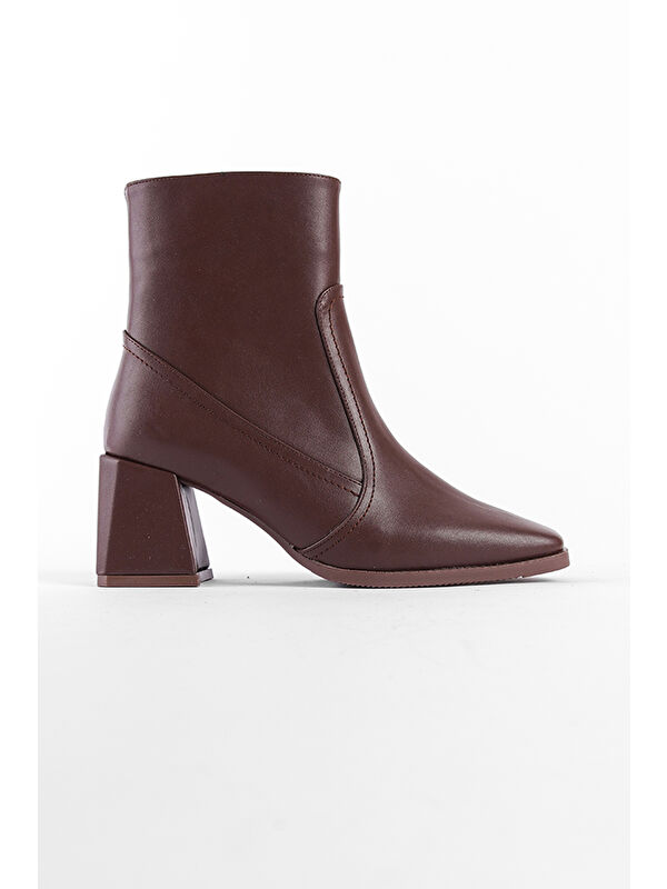 Küt Burunlu Yandan Fermuarlı Kadın Bot - Görsel 4