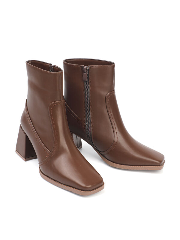 Küt Burunlu Yandan Fermuarlı Kadın Bot - Görsel 5