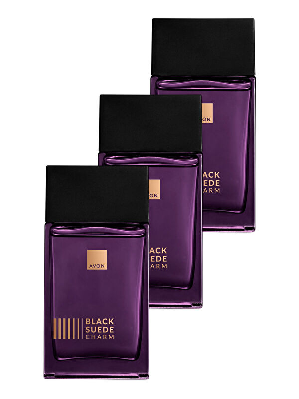 AVON Black Suede Charm Erkek Parfüm Edt 100 Ml. Üçlü Paket