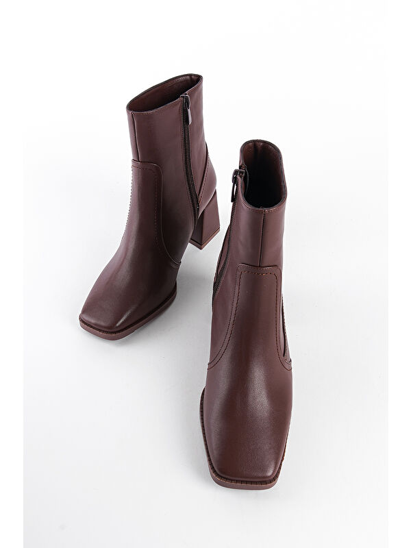 Küt Burunlu Yandan Fermuarlı Kadın Bot - Görsel 8