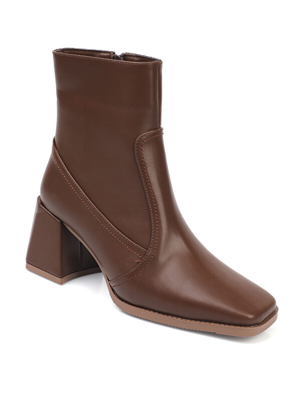 Küt Burunlu Yandan Fermuarlı Kadın Bot - Görsel 9