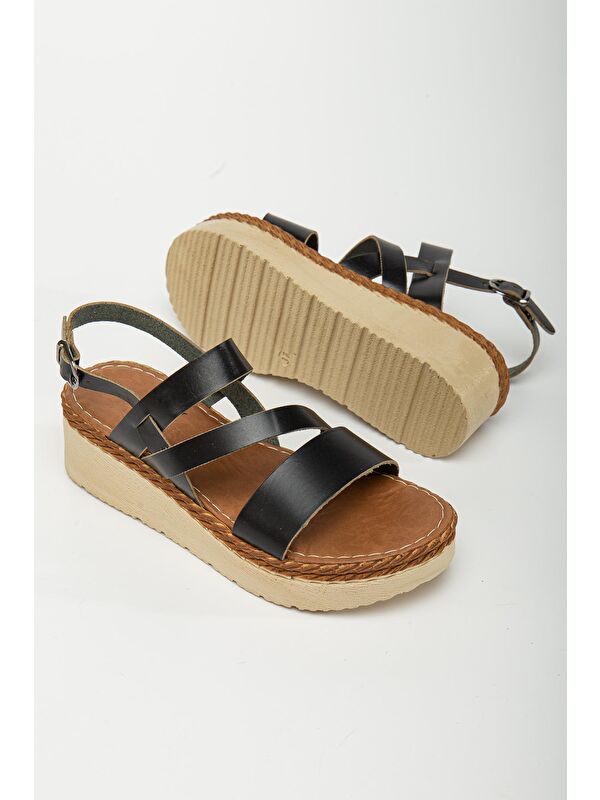 D152 Kadın Hakiki Deri Sandalet - Görsel 6