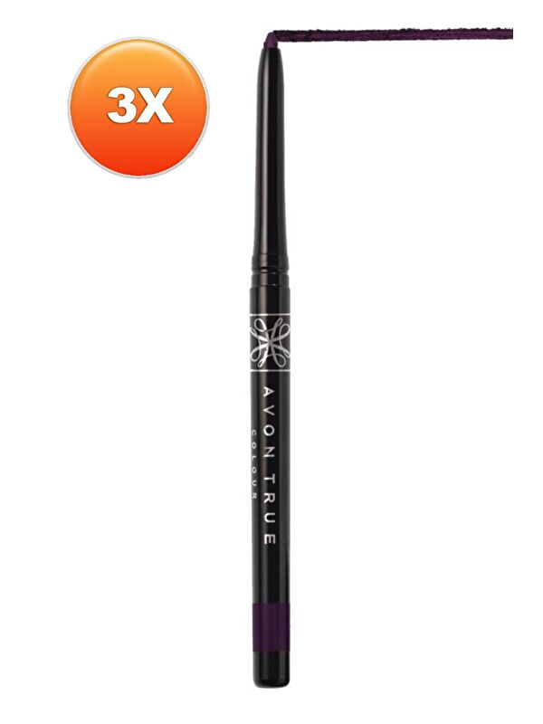 AVON Glimmersticks Asansörlü Açılıp Kapanabilen Göz Kalemi Majestic Plum Üçlü Set
