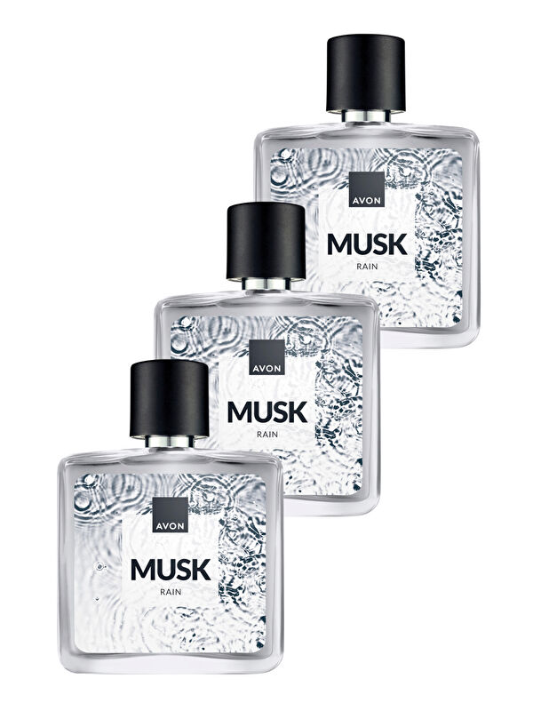 AVON Musk Rain Erkek Parfüm Edt 75 Ml. Üçlü Paket