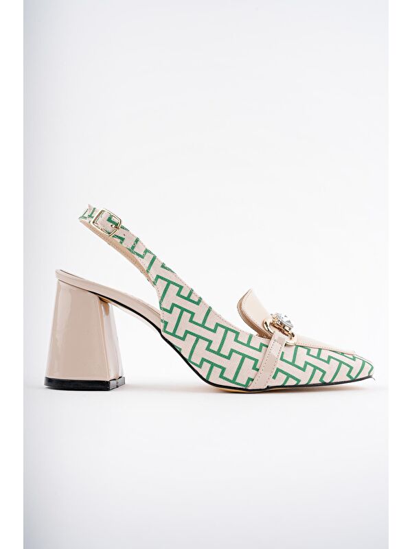 NİCHOLE Arkası Açık Kalın Topuklu Tokalı Kadın Ayakkabı - Görsel 3