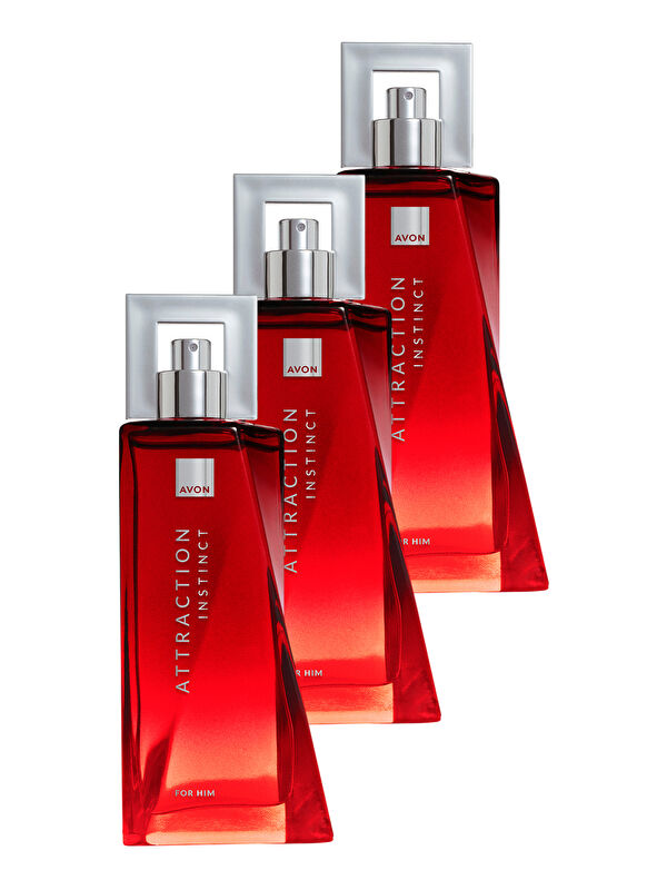 AVON Attraction Instinct Erkek Parfüm Edt 75 Ml. Üçlü Paket