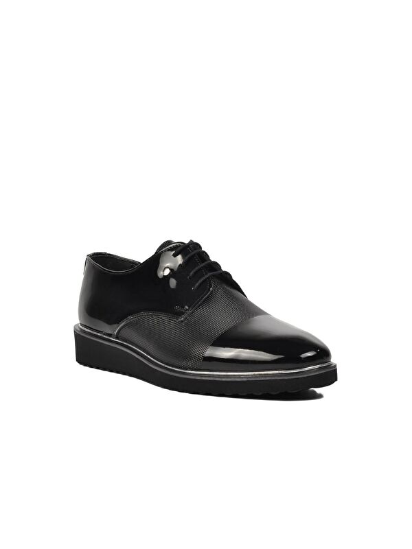 Siyah Rugan Erkek Klasik Ayakkabı P400 - Görsel 4