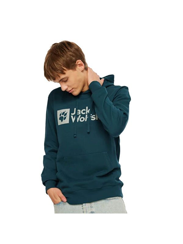 Jack Wolfskin Arthur Hoody Erkek Yeşil Kapüşonlu Sweatshirt