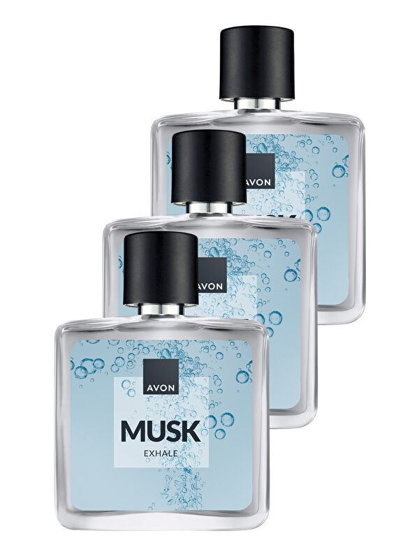 AVON Musk Exhale Erkek Parfüm Edt 75 Ml. Üçlü Paket