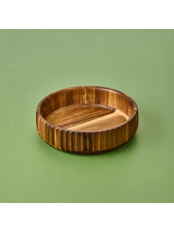 Mien Akasya Curve Kase - Kahverengi - 22 cm