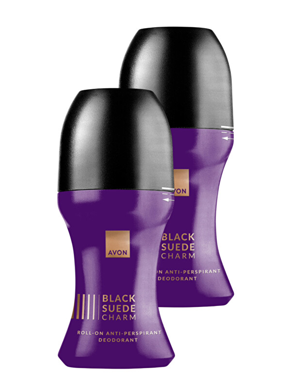 AVON Black Suede Charm Erkek Antiperspirant Roll-On Deodorant 50 Ml. İkili Paket