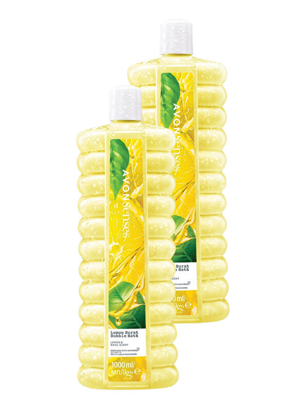 AVON Senses Lemon Burst Limon ve Reyhan Kokulu Banyo Köpüğü 1 Lt. İkili Paket