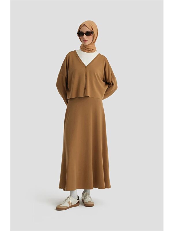 ARMİNE Örme Hırkalı Takım 24Kd6816 Camel