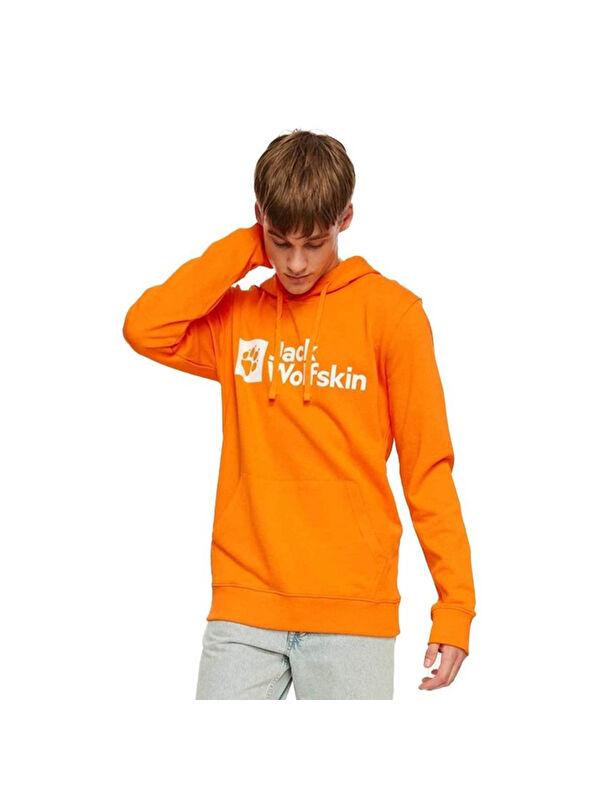 Jack Wolfskin Arthur Hoody Erkek Turuncu Kapüşonlu Sweatshirt