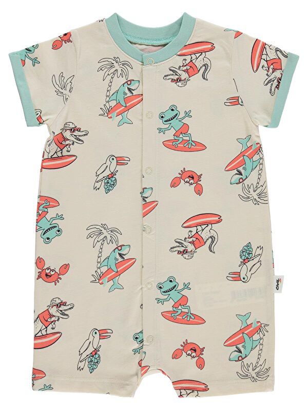 Civil Baby Surf Baskılı 6-18 Ay Tulum - Bej