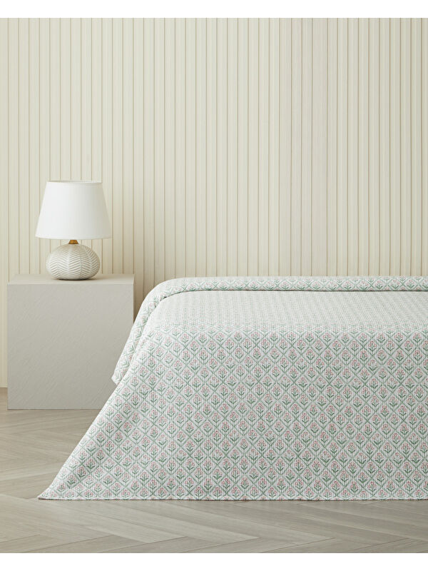 English Home Bloom Crest Çift Kişilik Pike 200x220 cm Yeşil