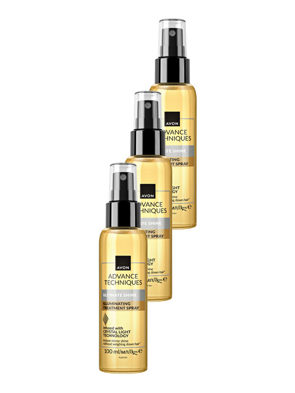 AVON Advance Techniques Parlaklık Veren Saç Bakım Spreyi 100 Ml. Üçlü Paket
