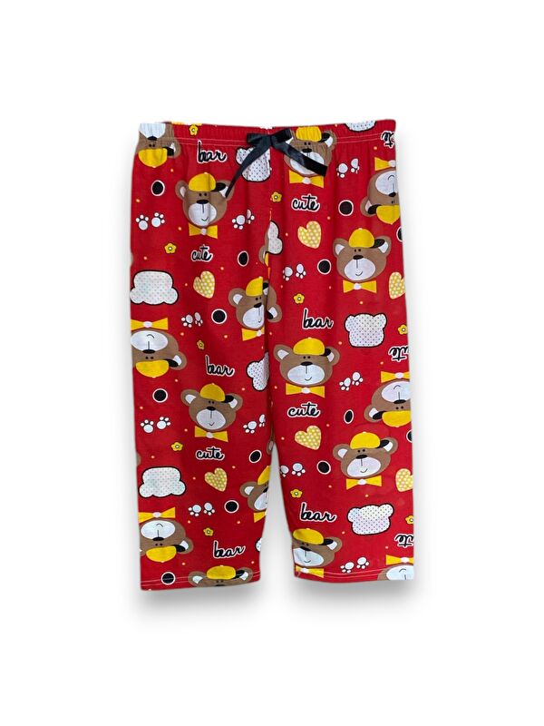 Formo Kadın Sarı Pamuklu Lastikli Rahat Kapri Pijama Altı