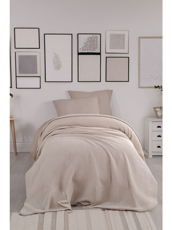 UPSTYLE Ecocel Pike Örtü Bebek 100x120cm Karde Vizon Gri