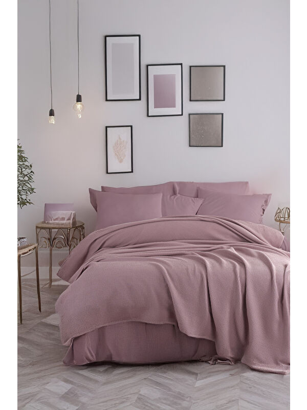 UPSTYLE Ecocel Pike Örtü Battal MegaKing 260x230cm Karde Mürdüm