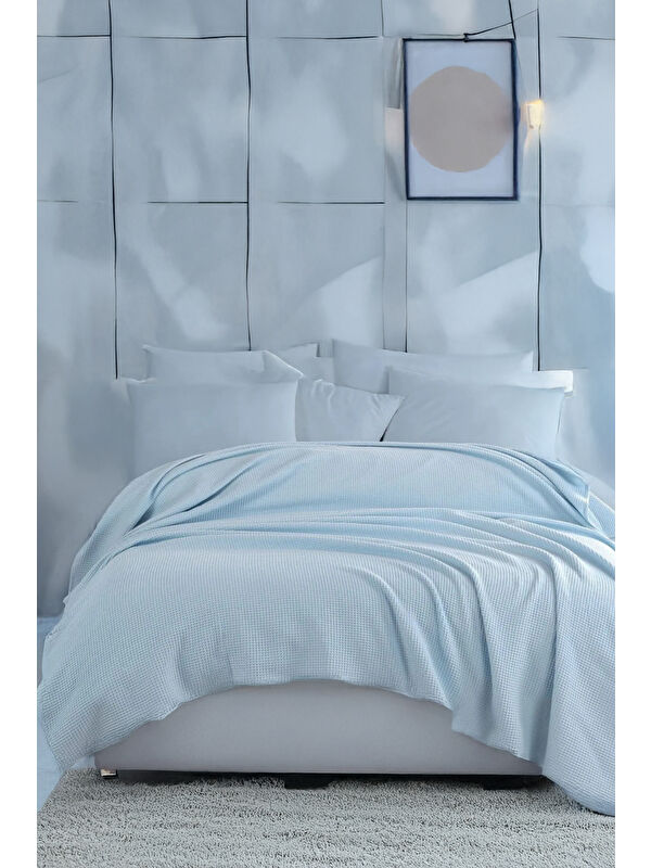 UPSTYLE Ecocel Pike Örtü Battal King 240x230cm Karde BebeMavi