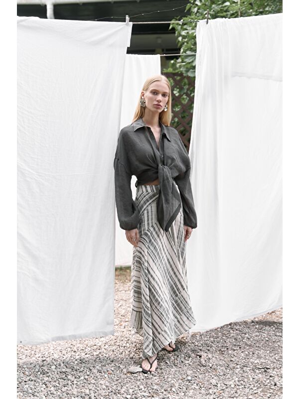 Bohemai Lyra Oversize Antrasit Gömlek