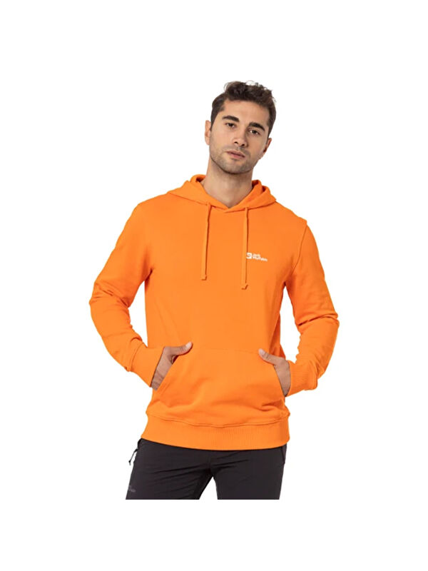 Jack Wolfskin Tommy Hoody Erkek Turuncu Kapüşonlu Sweatshirt