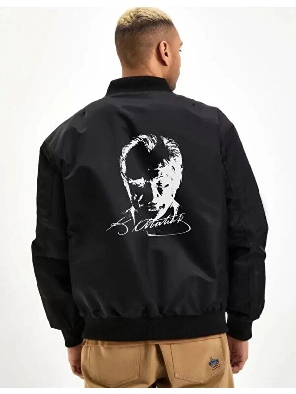 Jane's Unisex Uzun Kol Baskılı Bomber Ceket