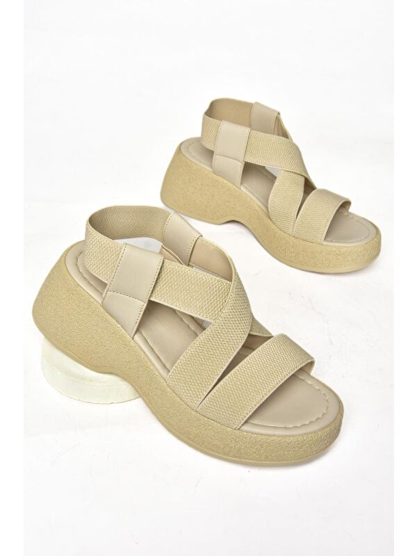 S9960480 Bej Kadın Sandalet - Görsel 4