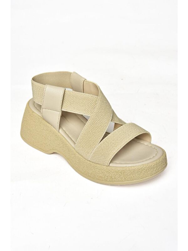 S9960480 Bej Kadın Sandalet - Görsel 3