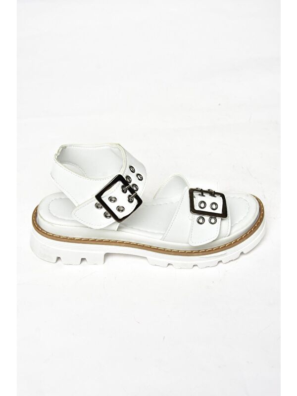 S9960740 Beyaz Kadın Sandalet - Görsel 2