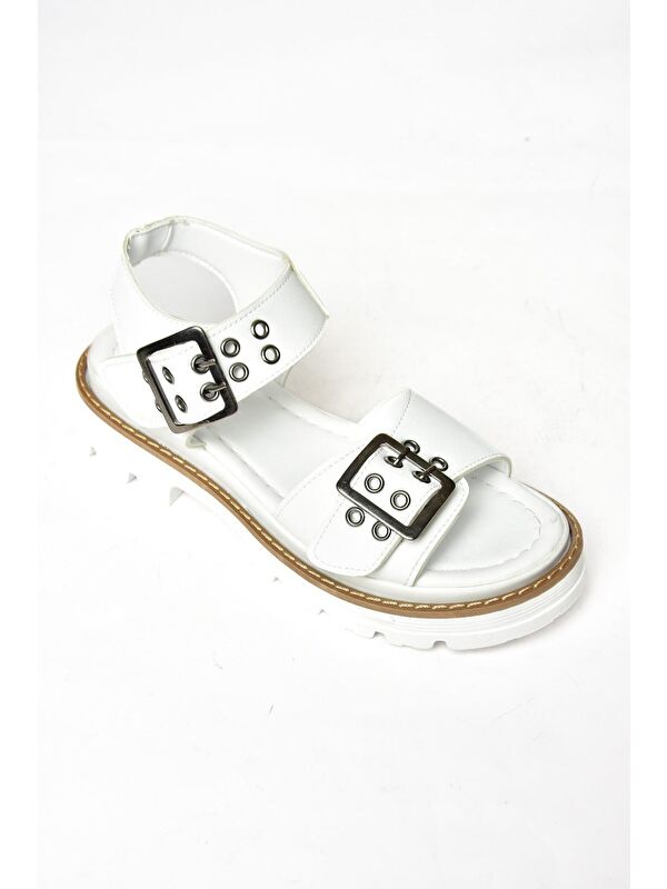 S9960740 Beyaz Kadın Sandalet - Görsel 3