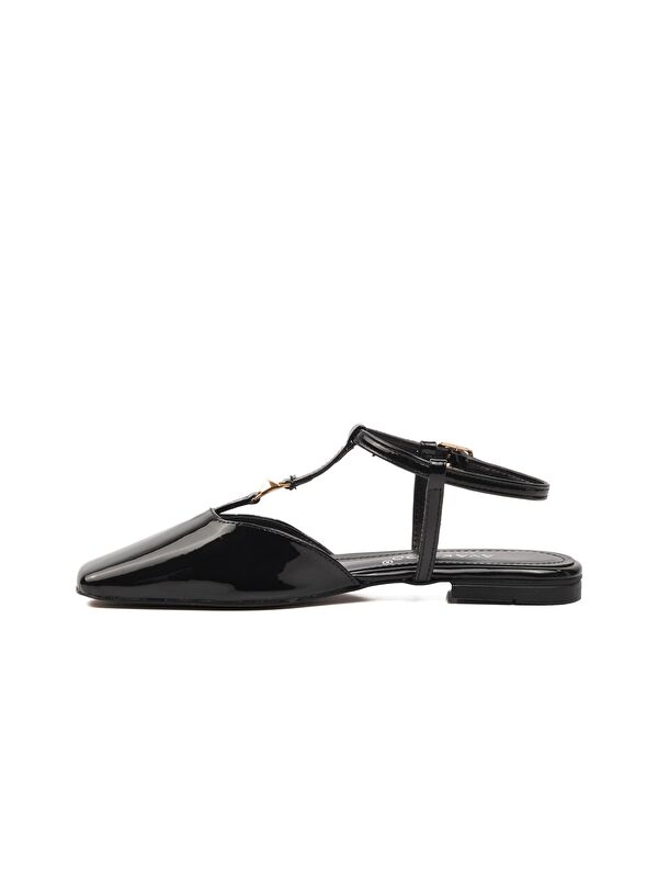 Siyah Burnu Kapalı Kadın Sandalet 670476 - Görsel 3