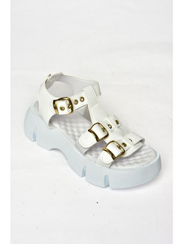 S9739662 Beyaz Kadın Sandalet - Görsel 3