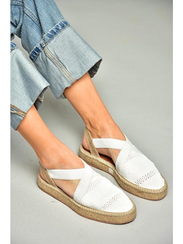 S4040101 Beyaz Kadın Sandalet - Görsel 5