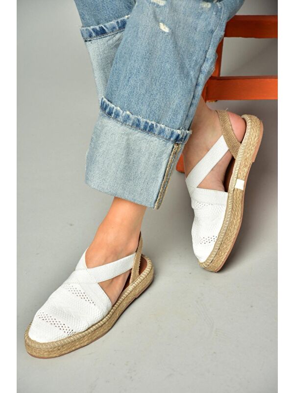 S4040101 Beyaz Kadın Sandalet - Görsel 8