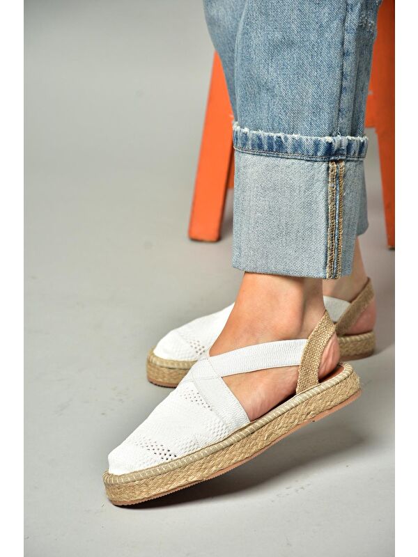 S4040101 Beyaz Kadın Sandalet - Görsel 9